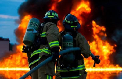 What do fire-fighting suits rely on to “avoid fire”?